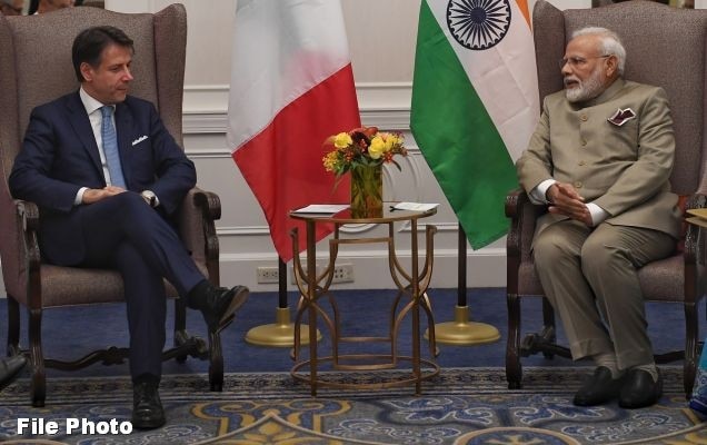 PM Narendra Modi speaks with his Italian counterpart Giuseppe Conte