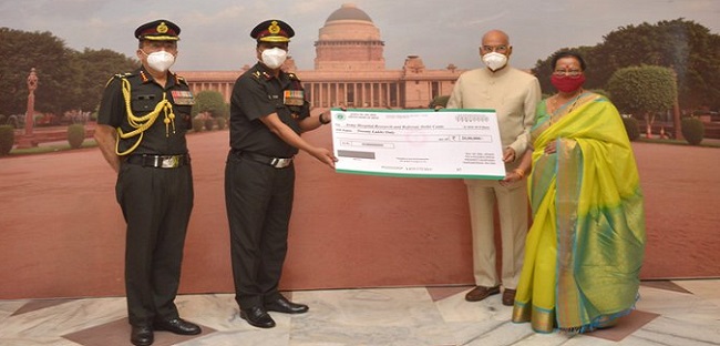 President of India donates to Army Hospital on Vijay Diwas